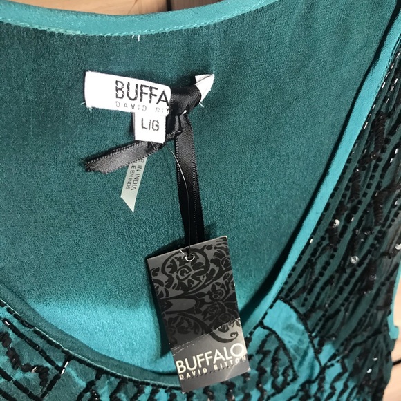 NEW David Bitton Buffalo Top with black sequin L - Picture 3 of 5